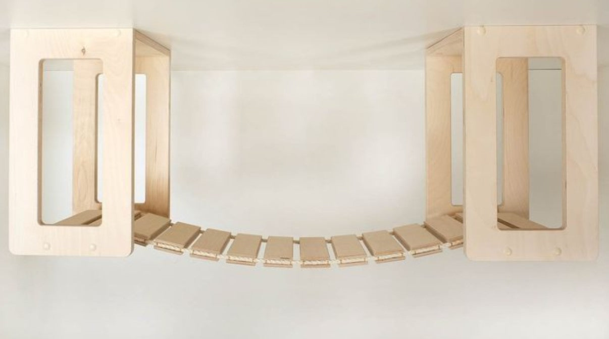 Kletter-Set: Hängebrücke Premium + Katzenhimmel lang incl Sisal